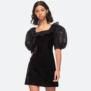 Sea NY Eliana Velvet and Lace Mini Dress
